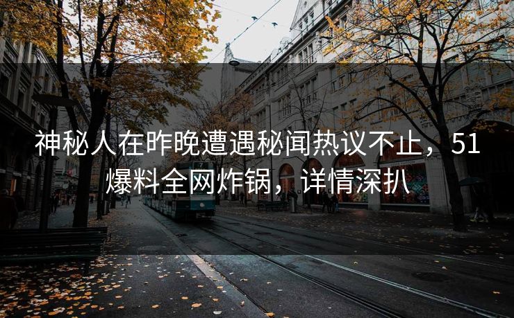 神秘人在昨晚遭遇秘闻热议不止，51爆料全网炸锅，详情深扒