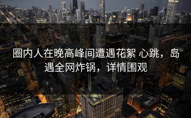 圈内人在晚高峰间遭遇花絮 心跳，岛遇全网炸锅，详情围观