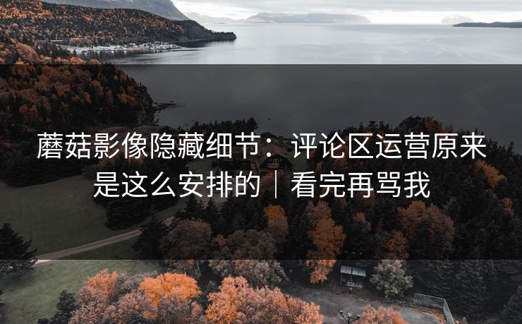 蘑菇影像隐藏细节：评论区运营原来是这么安排的｜看完再骂我