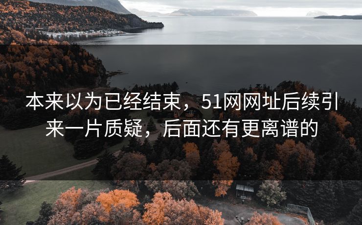 本来以为已经结束，51网网址后续引来一片质疑，后面还有更离谱的
